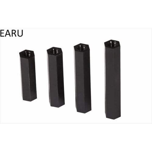 100PCS Black White Plastic 4.8degree Nylon M2 M2.5 External HEX Column Standoff Spacer Phillips Screw