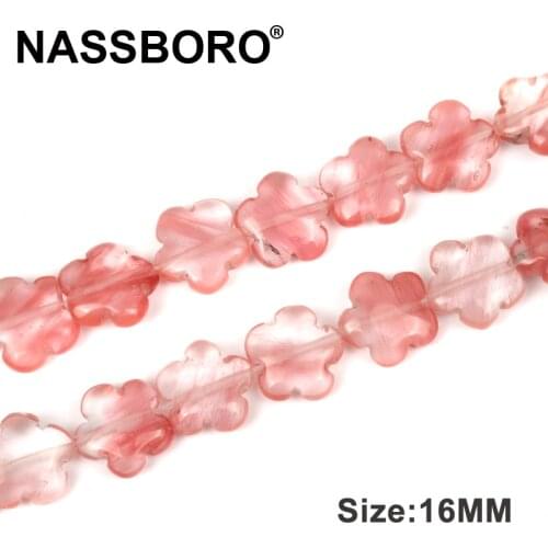 16mm Plum Blossom Shape Natural Stone Beads For Jewelry Making Loose Spacer Beads Diy Bracelet Necklace Accessories