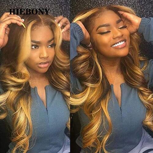 4/27 Highlight Lace Front Human Hair Wigs with Baby Hair Brazilian Loose Wave 13x6 Highlight Wavy Lace Front Wigs Bleached Knots