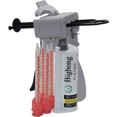 White Glue Adhesive 10:1 AB Glues 50ml Strong Adhesive and 50ml 10:1 AB Glue Gun Caulking Gun with 5pc 10:1 Static Mixing Nozzle