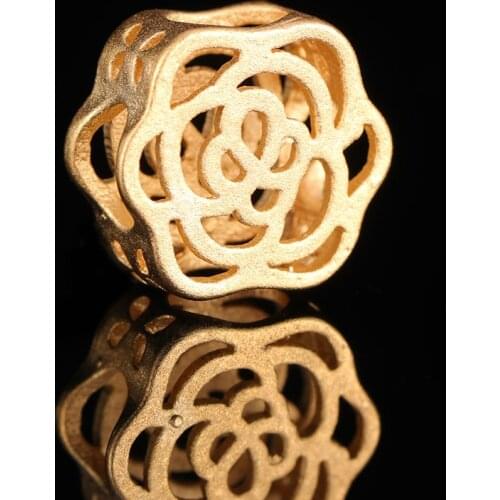 1Pcs 13mmGold Hollow Flower Beads 24K Yellow Gold Filled Fit Bracelet Necklace Handmade DIY For Woman Jewelry Making Accessories