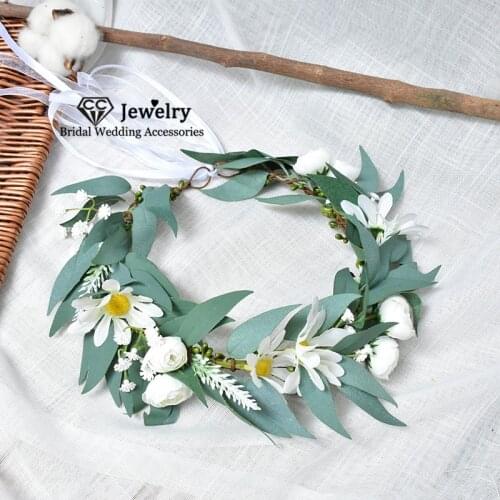 CC Hairband Jewelry Flower Headband Wedding Hair Accessories for Bride Floral Crown Tiara Party Headdress Gift Wholesale DD013