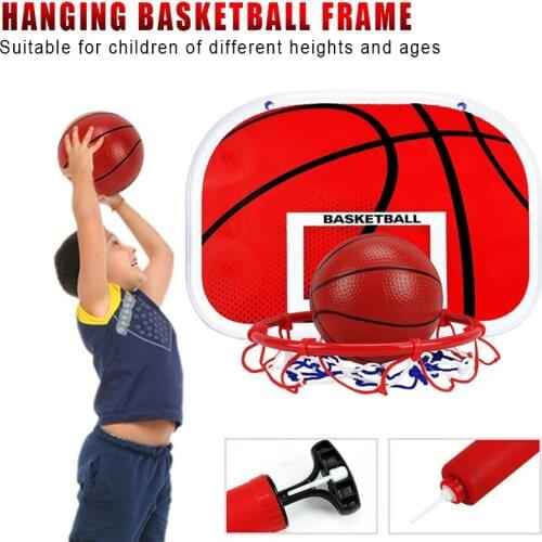 Children Hanging Style Basketball Hoop Set Height Adjustable Portable Indoor Sports Toy XR-Hot