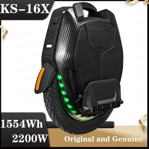 KS 16X Electric Unicycle 1554WH 2200W Air Shock Absorption Black MonoWheel