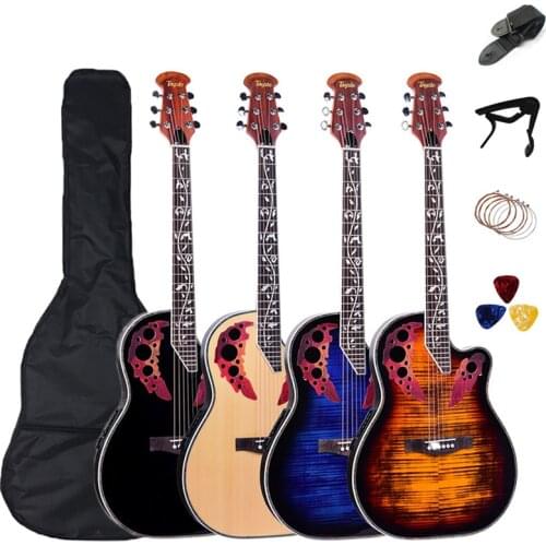 41 inch Folk Guitar 6 String Electric Acoustic Guitar Spruce Guitar Rosewood Fingerboard Crack Guitar Pickup Concert AGT152