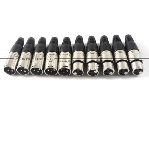 Quality 10PCS/LOT NC3MXX NC3FXX for NEUTRIK Male and Female XLR Connector Plug 3pin Microphone Plug Jack for DJ audio equipment