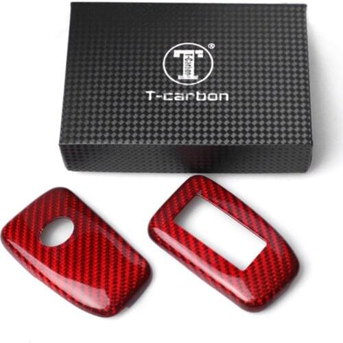 Car Real Carbon Fiber Remote Key Cover Case Red For LEXUS 2014 2015 2016 2017