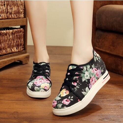 Women Shoes Ladies Sneaker Flat For Woman Casual Sneakers Canvas Flowers Designer Sexy Big Size Shoe283