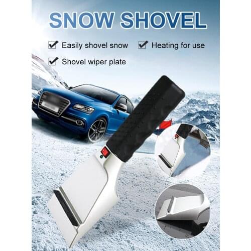 Winter Electric Heated Ice Scapter 12V Snow Shovel Defrost Ice Removal For Windshield Window Tool Non-Scratch Car Cleaning Tool