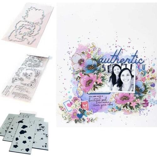 Flower Letter Pattern METAL Cutting Dies Silicone Stamps Stencils Scrapbooking Make Photo Album Card DIY Paper Embossing Craft