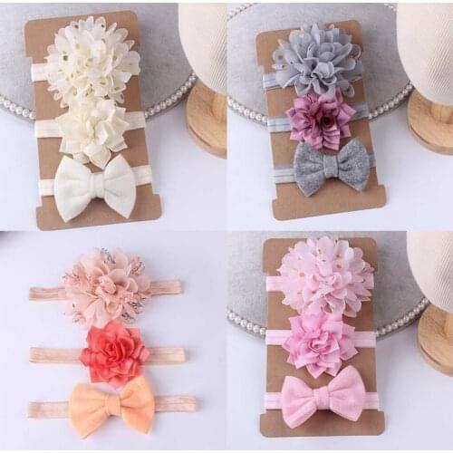 Fashion Baby Toddler Girls Kids Bunny Rabbit Bow Knot Turban Headband Hair Band Headwrap 3PCS