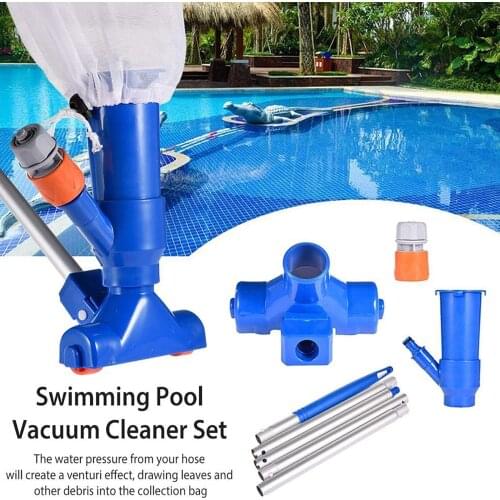 Swimming Pool Cleaning Tool Set Pond Fountain Skimmer Bottom Vacuum Brush Cleaner Brush With Handle Vacuum Cleaner #G4