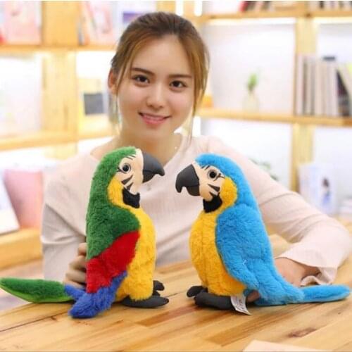 25cm Parrot Bird Cute Simulation Plush Stuffed Animals Doll Home Car Garden Decor Gift for Kids Adults