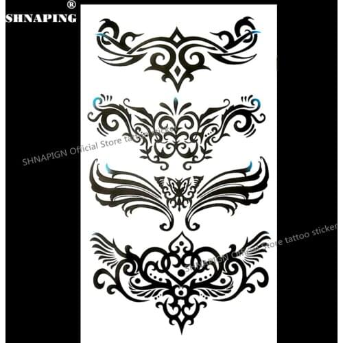 SHNAPIGN Black Totem Child Temporary Body Art Flash Tattoo Sticker 10*17cm Waterproof Henna Fake Tatoo Car Styling Wall Sticker