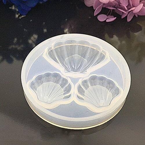 Shell With Holes Pendant Cake Silicone Mold For Jewelry Charms Making Tool Handmade Crystal Diamond Epoxy Resin Cake Moulds