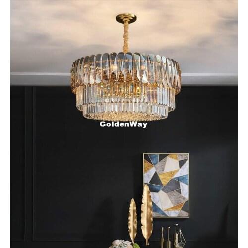 Modern Pendant Lights Crystal Smokey Amber Crystal Home Decoration Lustre Newly Modern LED Hanging Lamp/Light/Lighting Fixture