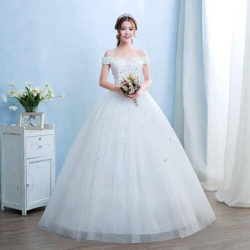 Wedding Dress Ball Gowns Bride Plus Size Wedding Dresses Bridal Lace Up Flowers Dresses