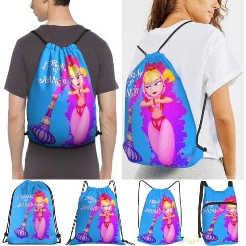 Unisex Drawstring Bags I Dream Of Jeannie Women Drawstring Backpacks Men Outdoor Travel Backpacks Training Fitness Bag