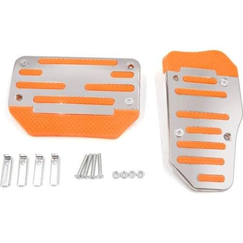 Uxcell 2 in 1 Racing Sports Non-Slip Automatic Car Gas Brake Pedal Pads Cover Orange