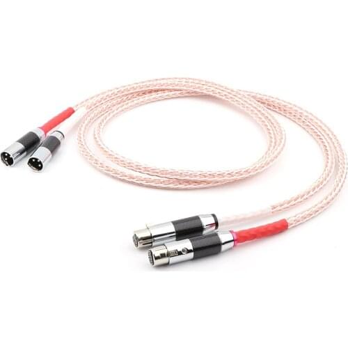Yter 8TC HiFi hi-end hiend single crystal copper AV main speaker cable with carbon fiber XLR plug OCC Copper Wire Cable