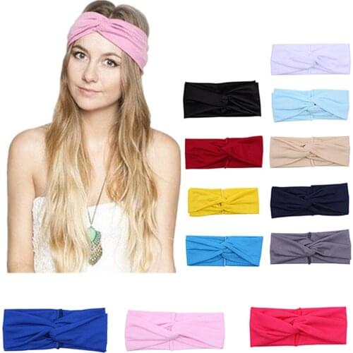 2021 Womens Headband Exquisite Solid Color Stretchy Soft Breathable Headwear for Sports Fitness Workout