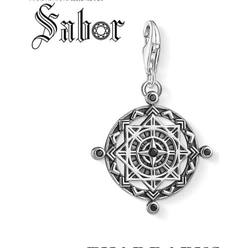 Vintage Compass Disc Charm Women Men silver plated 2020 Brand New DIY Pendant Fit Bracelet Charm Jewelry Nice Gifts thomas