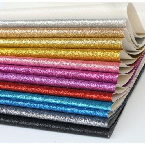 1PC 21CM*29CM A4 Glitter Synthetic PU Leather Sheet Fabric Artificial Leather Faux Leather Diy Bows Craft Supplies