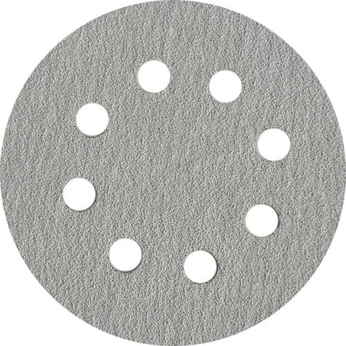 10 Pcs 5 Inch 8 Hole Flocking Sandpaper Durable Anti-Static Round Buffing Sheet Sandpaper 180 Grit Woodworking Polishing Paper
