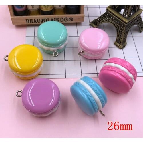 5pcs/lot Resin Kawaii Macaroon Pendant for Jewelry Accessory, Hair Bow Center, DIY (26mm)