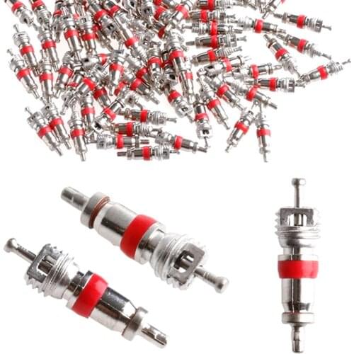100Pcs Car Truck Tire Tyre Valve Stem Core Part Replacement Tyre Zinc Alloy Valve Stem Core Part Valve Core With Wrench