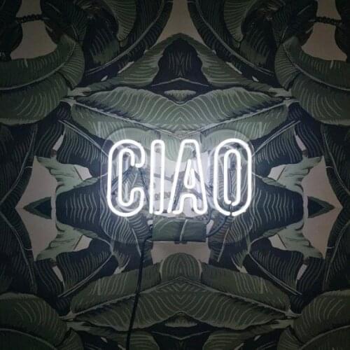 14“ Ciao White Acrylic Custom Neon Light Lamp Sign Beer Bar Handmade Real Glass Decorate Home Wall Room Windows Tube Artwork