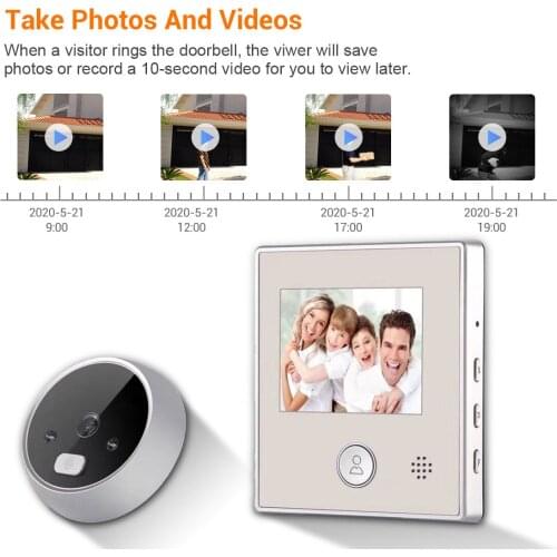 2.8inch 160 Degree Wide Angle Motion Detection Video Doorbell Visual Door Viewer
