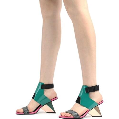 2021 New Summer Roman Sandals Women Fashion Mixed Colors High Heels Slipper Shoes Ladies Party Fashion sandalias de las mujeres