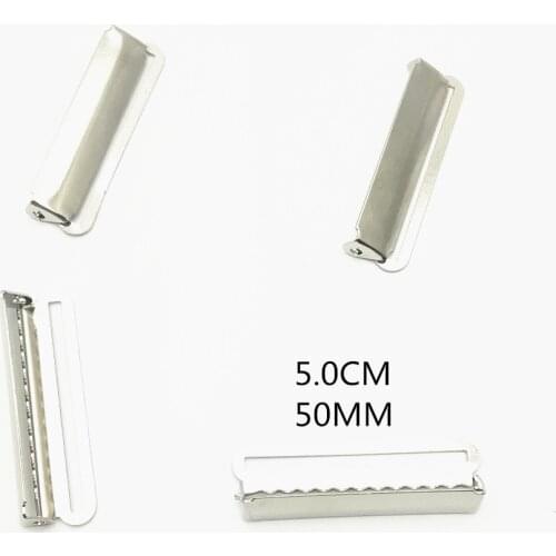 4pcs/lot 50mm DIY Suspender Adjuster Clip Silver Metal Big Strong Closure Non Slip Unisex Adult Common Easy to Adjust the Length