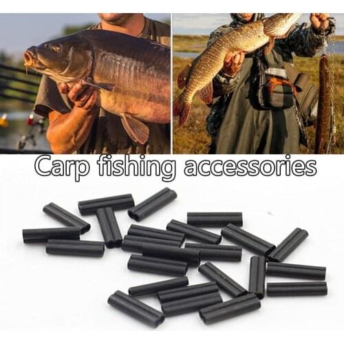 60pcs Carp Fishing KRIMPS For stiff Coated Braids Leader Rigs Mono or For Chod Hair 1.2mm Crimps 1 Rigs Ronnie A6B1