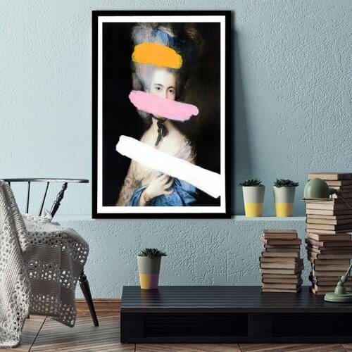 Figure Painting Abstract Watercolor Brutalized Gainsborough Posters and Prints For Living Room Wall Pictures Modern Canvas Art