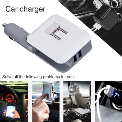 Two in One Dual USB Car Charger 5V Fast Charging Seven Kinds of Intelligent Power Protection ND998