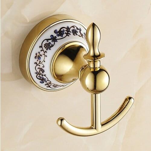 BECOLA Gold Robe Hook Bathroom Accessories Wall Hooks Free Shipping BR-5501