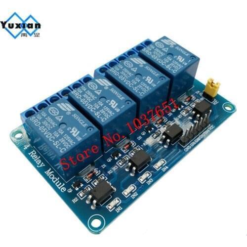 Free shipping 10PCS 4 channel relay module 4-channel relay modules, relay control board with optocoupler