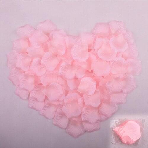 Free Shipping 500pcs/pack Light Pink Artificial Rose Petals Non-woven Fake Flower Wedding Decoration Birthday Hand Flower