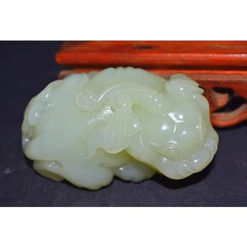 Big Treasure Certificated Chinese Old Hetian Jade Unicorn Pi xiu Piyao Amulet Carving FTTT Timestown 20201126A