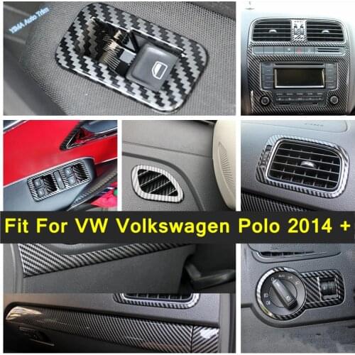 Central Air Conditioning AC Vents Frame Cover Trim Dashboard Instrument Air Outlet Decoration For VW Volkswagen Polo 2014 - 2018