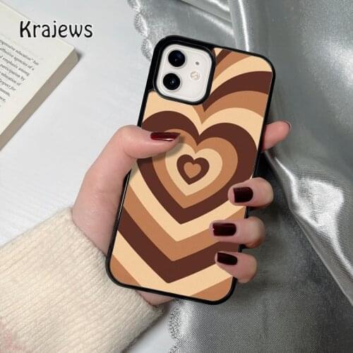Krajews chocolate Heart coque Phone Case for iPhone 12 mini 5 6S 7 8 PLUS X XS XR 11 PRO MAX SE 2020 Back Cover Funda Shell