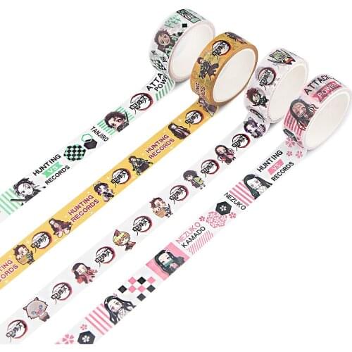 LX223 Demon Slayer Washi Tape Masking Tape Decorative Adhesive Tape Sticker Scrapbooking Diary Planner Stationery