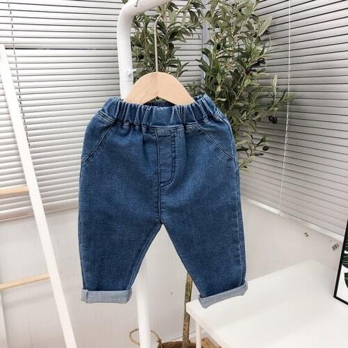 Spring Autumn Unisex Baby Jeans Casual Elastic Waist Denim Pants for Girls Fashion Boys Trousers 2 3 4 5 6 Years Kids Jeans Hot