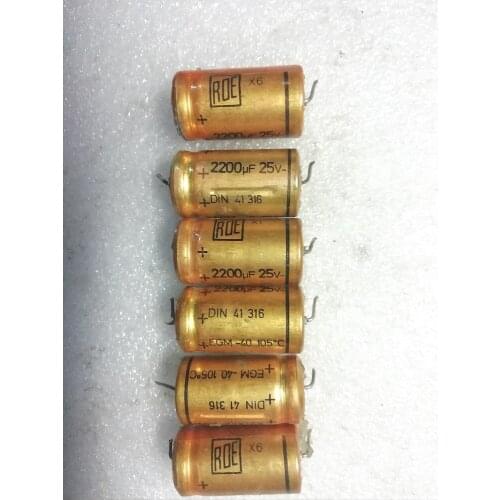 [BELLA] used German Gold ROE axial electrolytic 2200UF 25V DIY good stuff--10pcs/lot