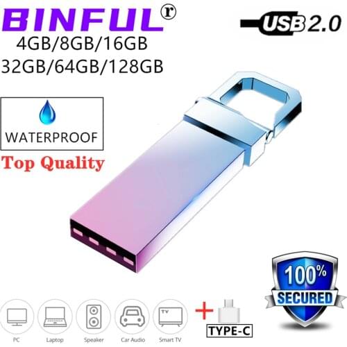 BiNFUL 2 IN 1 Type-c usb flash drive pendrive 4G 8G 16G 32G pen drive flash disk 64GB 128GB high speed memory stick flash drive