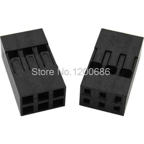 Dupont Connector Housing Female 2.54mm 2x3P