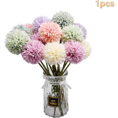 Artificial Dandelion Flowers Fake Dandelion Bouquet Chrysanthemum Silk Flower For Wedding Party Home Garden Decoration DIY Craft