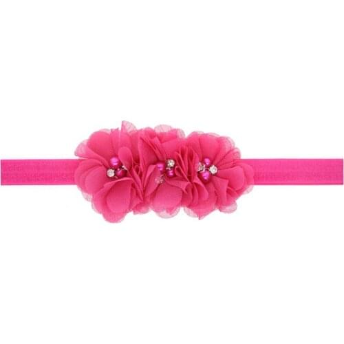 Delicate Lovely Headwear Headbands Kids Girls Children Rhinestone Flower Beads Decoration Solid Color Hairbands ZFS0604
